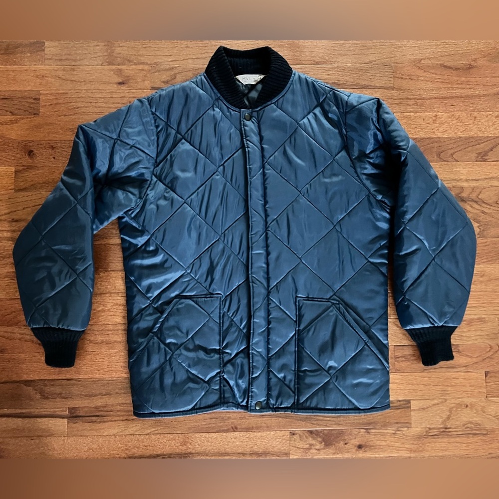 Walls Quilted Navy Blue Freezer Bomber Coat